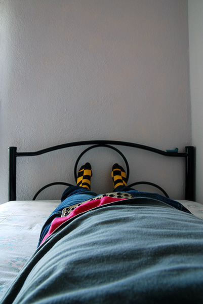 the day-after graduation / corpse on bed